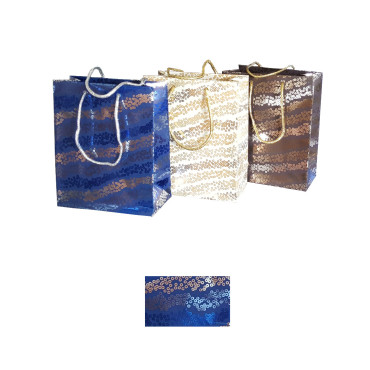 Shopper musa luxury 20×25+10 blu (5pz)