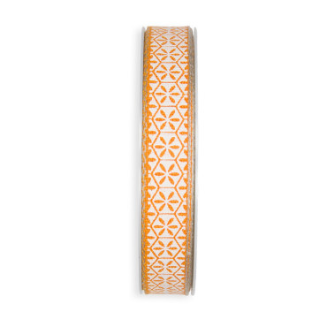 Nastro mm.15 m.15 FLOWER PATTERN arancio