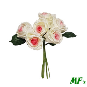 Foam rose mazzo x 6 crema/rosa