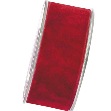 Nastro double velvet mm.40 mt.7 rosso