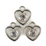 Cuore con diamante argento (pz.170)