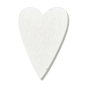 Cuore legno cm. 4,5 bianco (pz.24)