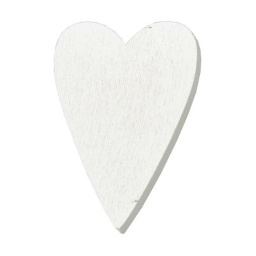 Cuore legno cm. 4,5 bianco (pz.24)