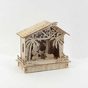 Presepe legno h.20 naturale