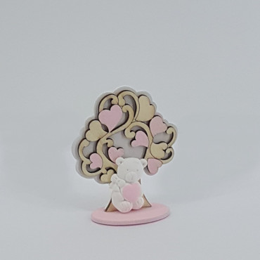 Albero con orsetto h.8 rosa (pz.6)