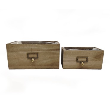 Cassetto legno 26×14 naturale (set 2)