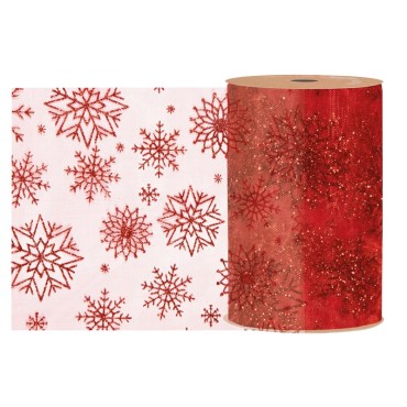 Nastro mn.100 m.20 SNOWFLAKES rosso