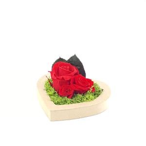 Rosa pres. cuore cm.14 rosso