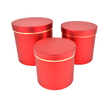 Scatola cilindro h.19 rosso (set 3)