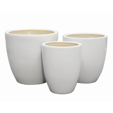 SA-Vaso bombato h.44 bianco (set 3)