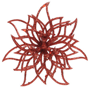 GL-Poinsettia clip rosso