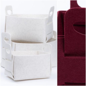 FELT-Cesto 42x27 bordeaux (set 3)