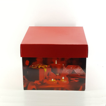 Cartone panettone candele 40×34 rosso