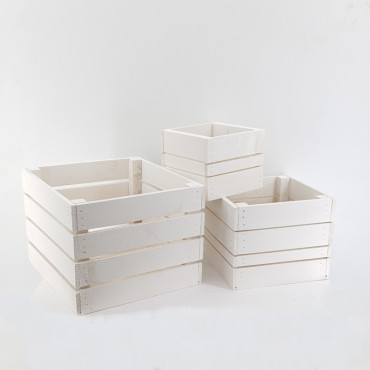 CB-Cassetta legno 27×27 bianco (set 3)