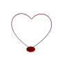 Cuore su base h.30 rosso