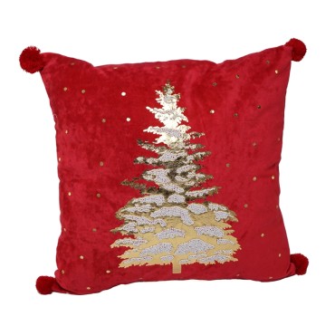 Cuscino alberi 45×45 rosso