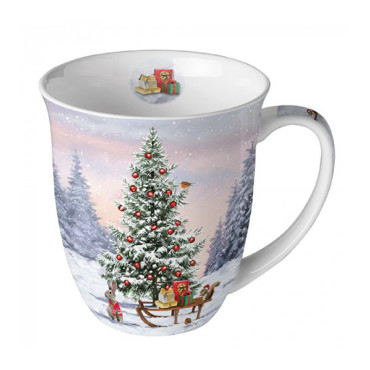 Mug h.10,5 winter animals