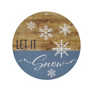 Disco legno let it snow d.16 sky (pz.4)