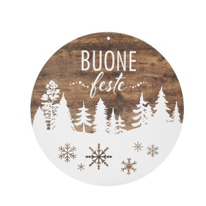 Disco legno Buone feste d.16 (pz.4)