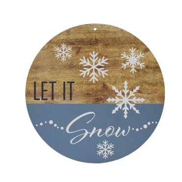 Disco legno let it snow d.32 sky (pz.2)