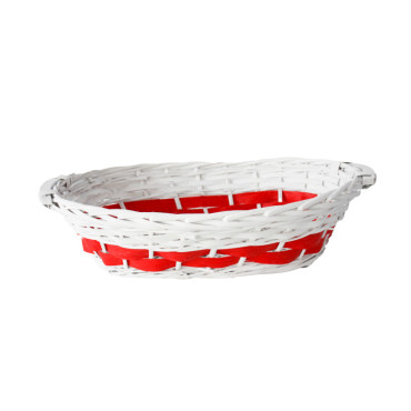 Cesta ovale 49×38 bia-red