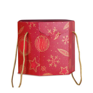 Cartone panettone esagono 21x21 rosso