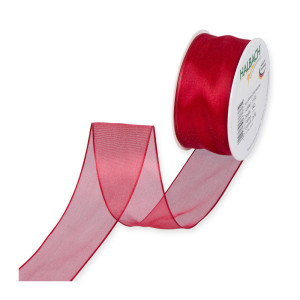 Nastro mm.40 mt.25 organza wired rosso