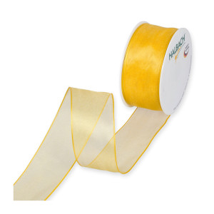 Nastro mm.40 mt.25 organza wired giallo