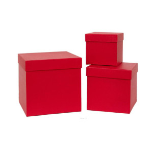 Scatola quadrata 25x25 rosso (set 3)