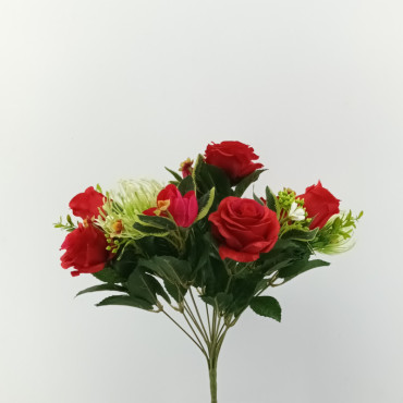 Rosa mazzo cm.38 rosso