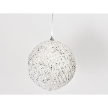 Pallina PVC 15 bianco glitter