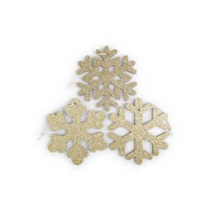 Fiocco neve legno cm.10 oro (pz.12)