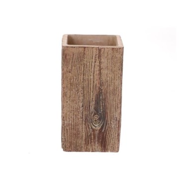 Vaso cemento simil legno h.23