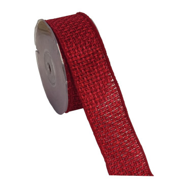 Nastro mm.38 m.10 TELA AIDA rosso