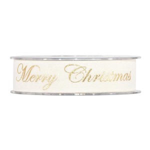 Nastro mm.25 m.10 GOLD M.XMAS crema