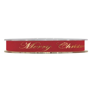 Nastro mm.15 m.10 GOLD M.XMAS rosso