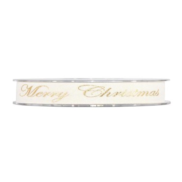 Nastro mm.15 m.10 GOLD M.XMAS crema