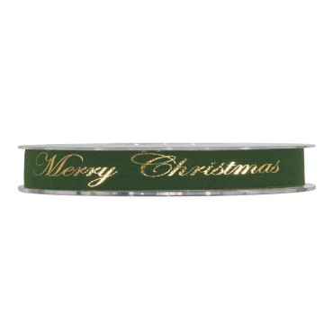 Nastro mm.15 m.10 GOLD M.XMAS verde