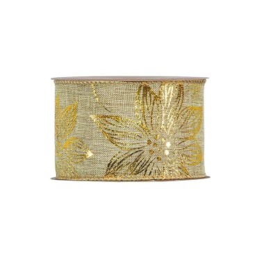 Nastro mm.63 m.10 GOLD FLOWERS