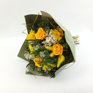 Bouquet GARDEN 3 ROSE cm 39 giallo