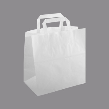 Shopper carta piat.26×25 bianco (pz.25)