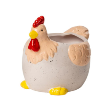 Vaso gallina 17×13 crema