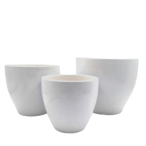 Cachepot bombato d.24 bianco (set 3)