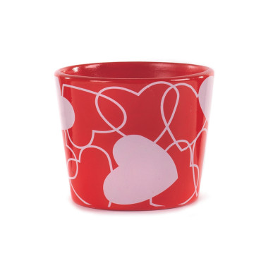 CPC-Cachepot cuori d.07 rosso