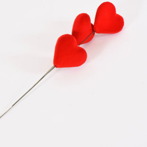 Cuore pick cm.6,5 rosso (pz.3)